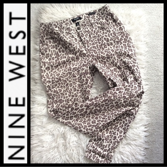 NWOT Nine West Slim Fit Gramercy Leopard Jean - Picture 4 of 8